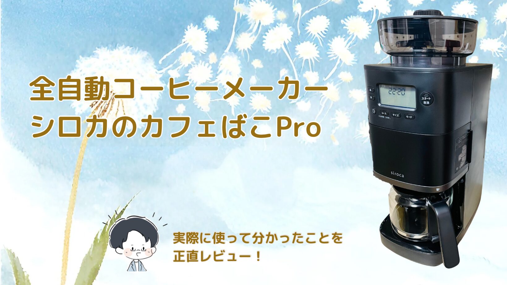 シロカ カフェばこProレビュー記事のアイキャッチ画像
