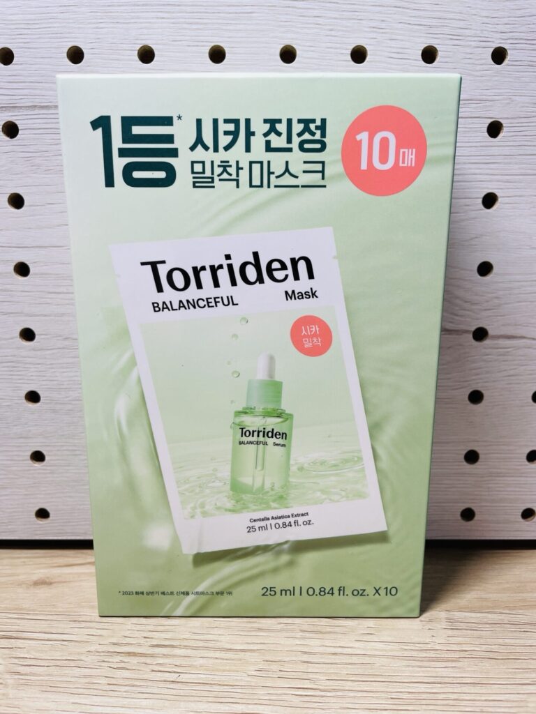 Torriden BALANCEFUL シートマスク（緑）のパッケージ