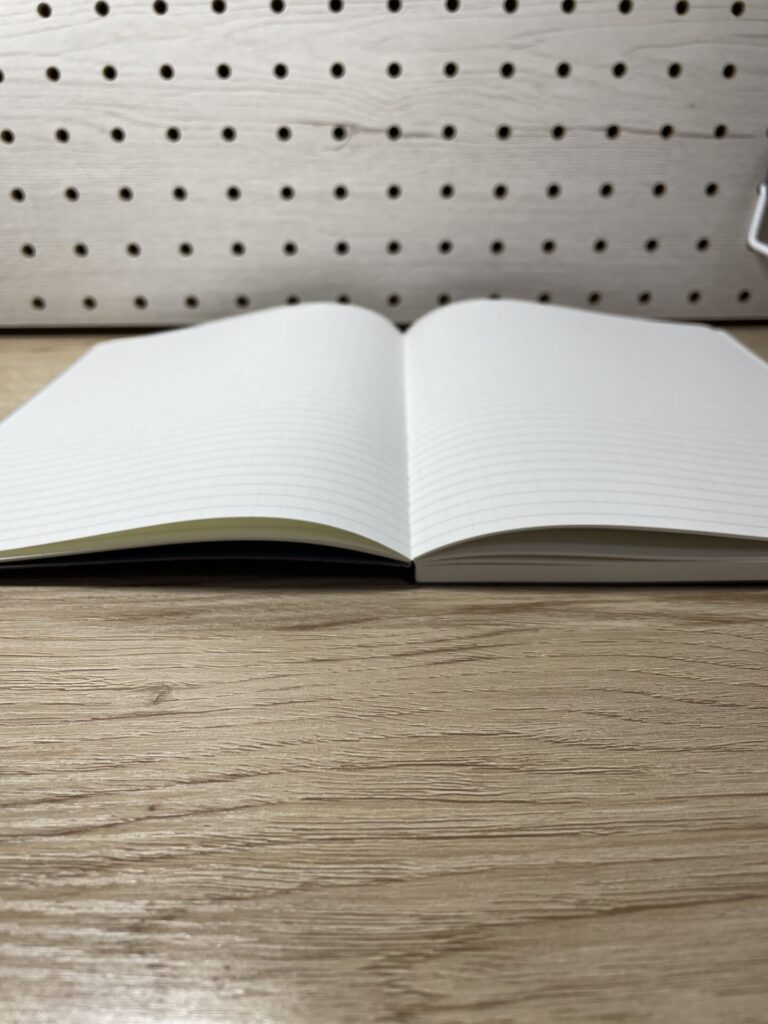 無印良品のA5フラットに開くノートを開いた状態