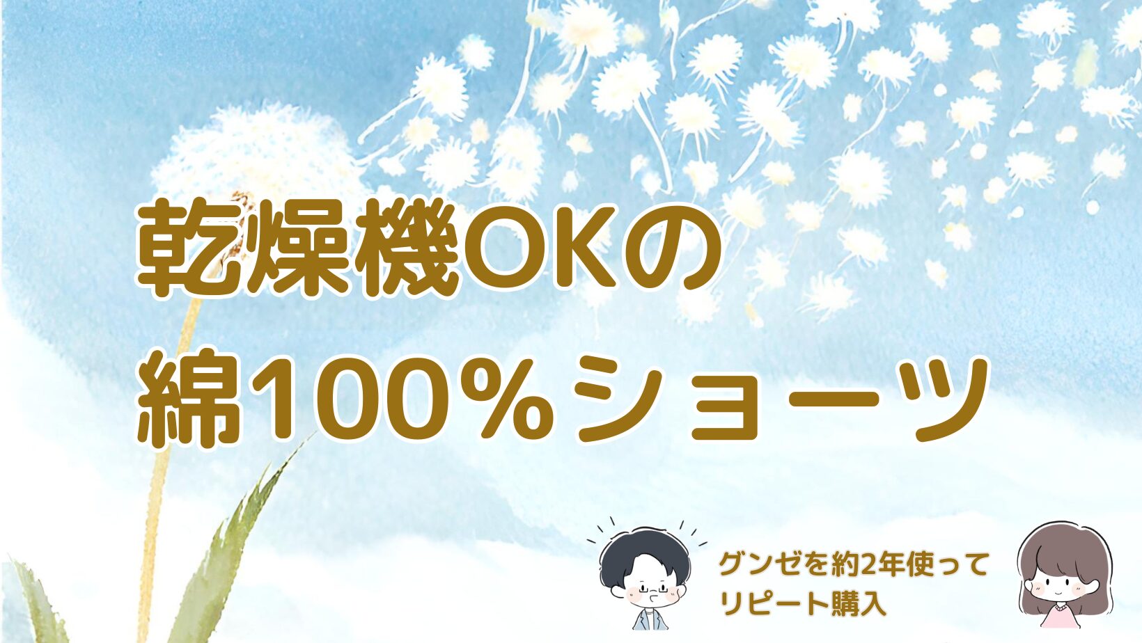 グンゼの乾燥機対応綿100％ショーツを約2年使用し、4枚をリピート購入した体験を紹介する記事のアイキャッチ画像。